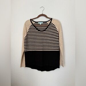 She + Sky Striped Long Sleeve Raglan Top | Small